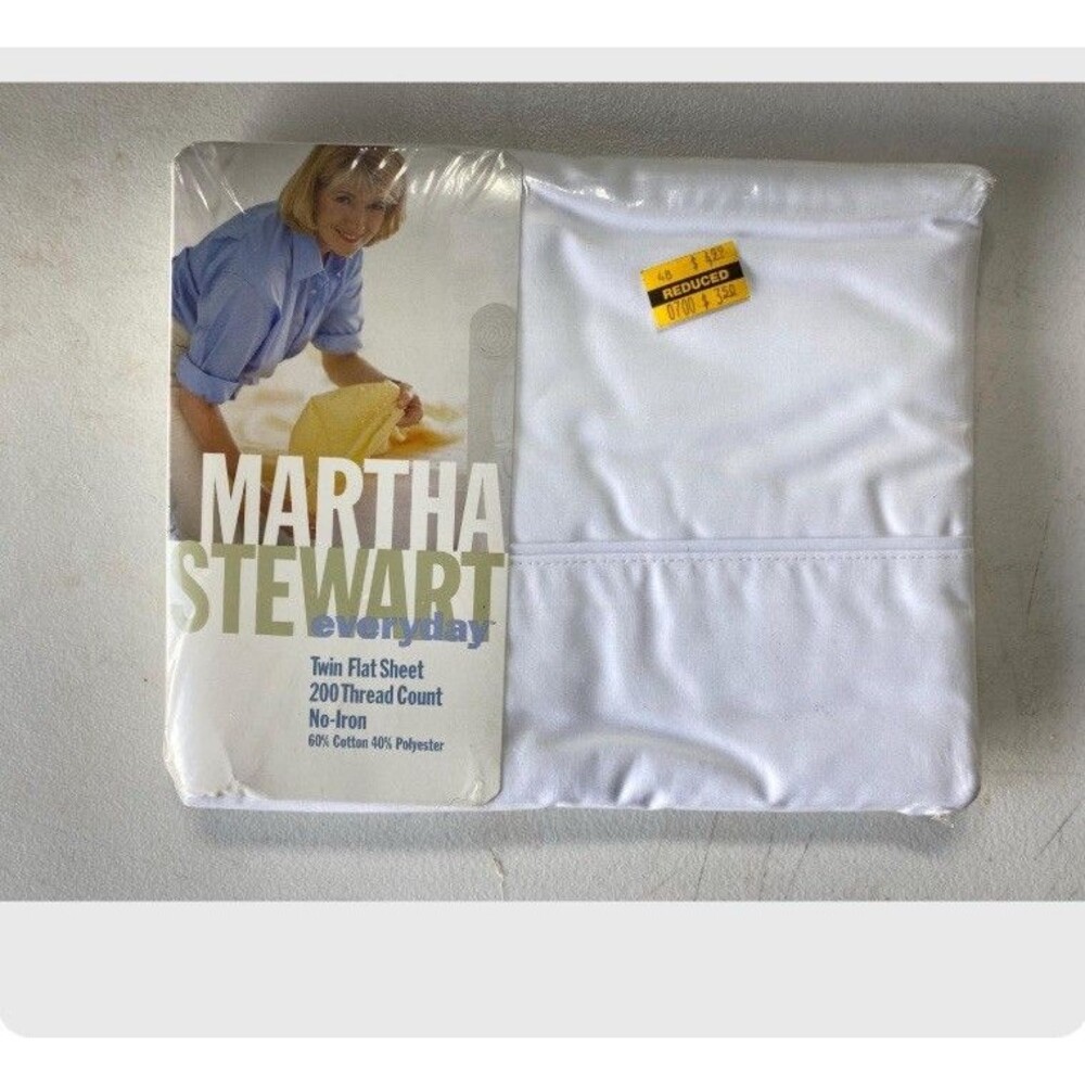 Vintage Martha Stewart Everyday Twin Flat Sheet White 200 TC New USA